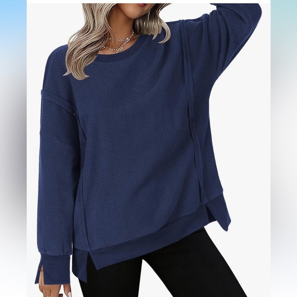 NWT Zeagoo Sherpa Fleece Jacket Pullover Crewneck Fuzzy Sweatshirts Long Sleeve - Picture 1 of 6